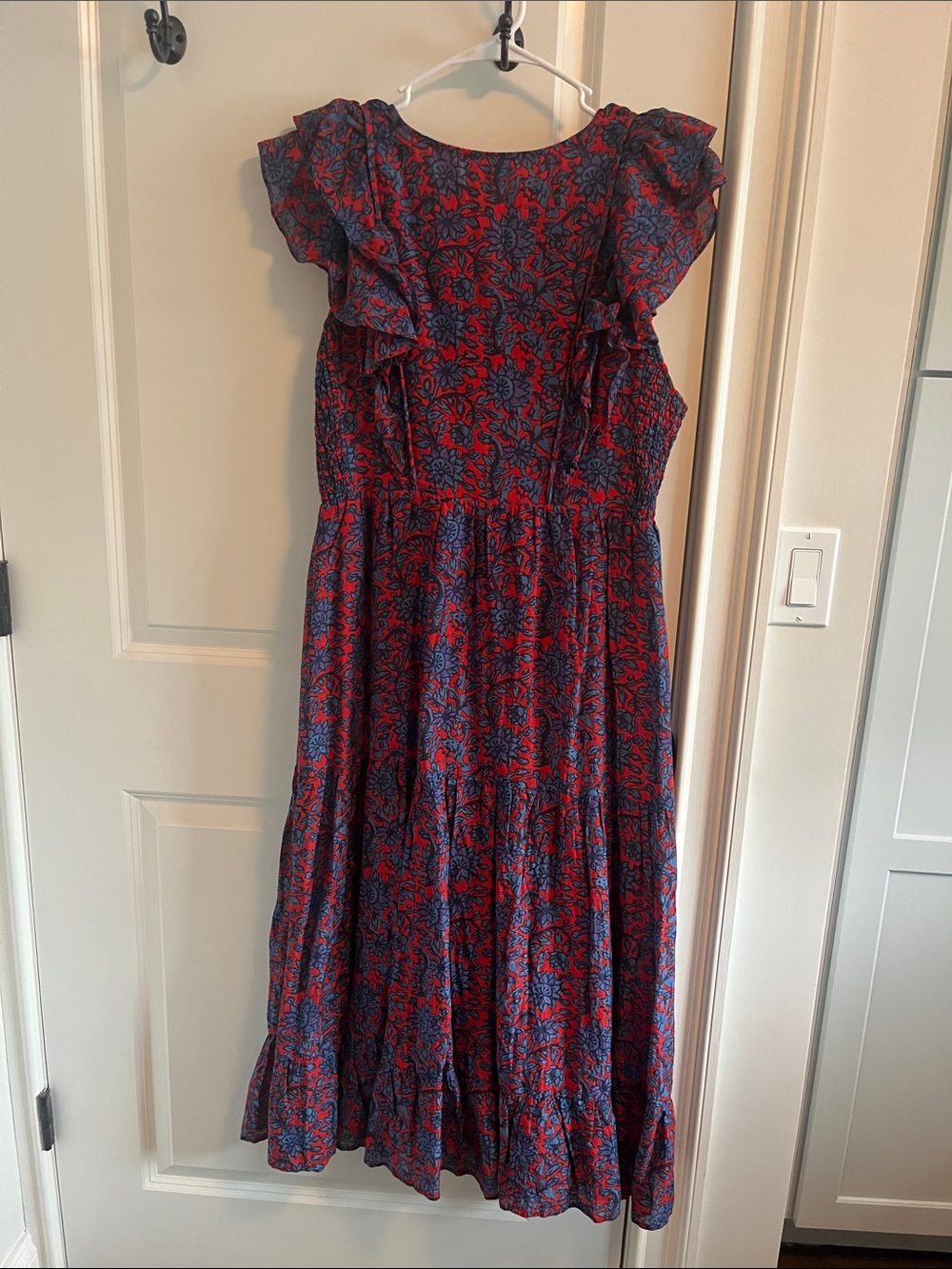 Roller Rabbit Red & Blue Floral Ruffle V-Neck Dress - Picture 2 of 10